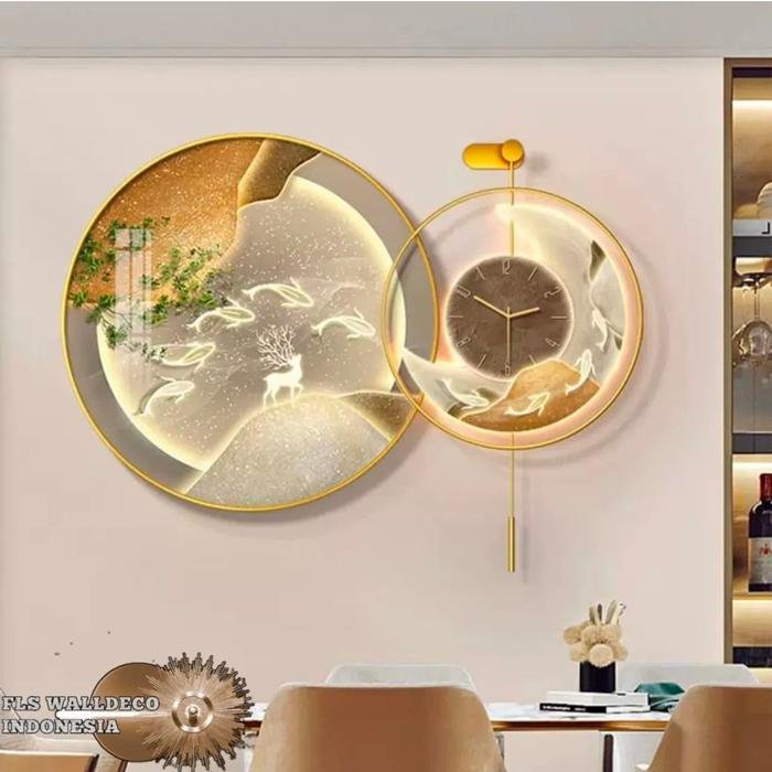 Wall Deco Jam Lumina Koi Clock