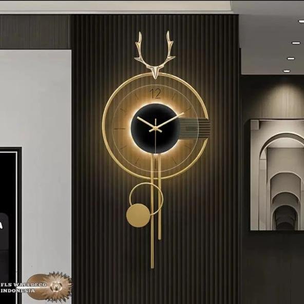Wall Deco Lumina Deer Clock uk 37x60cm