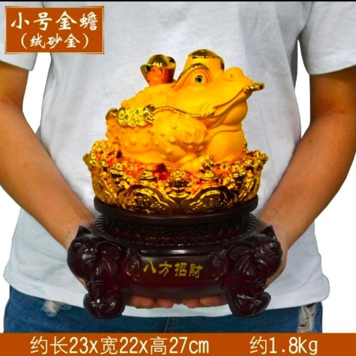 Pajangan Fengshui Yuan Bao 3 Legged Toad 27cm