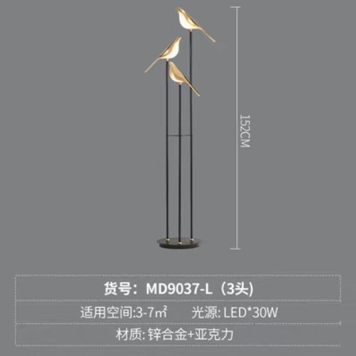Standing Lamp Golden Canaries uk 152cm
