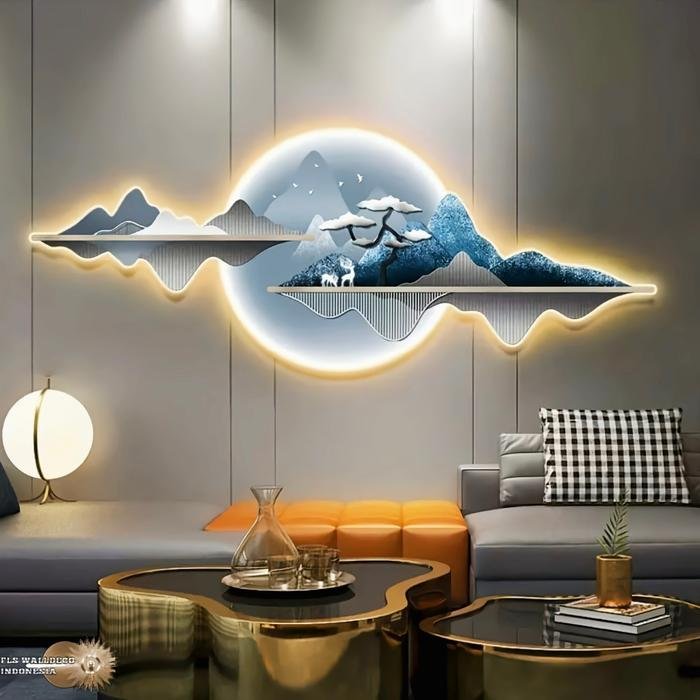 Wall Deco Moon Mountain Deer