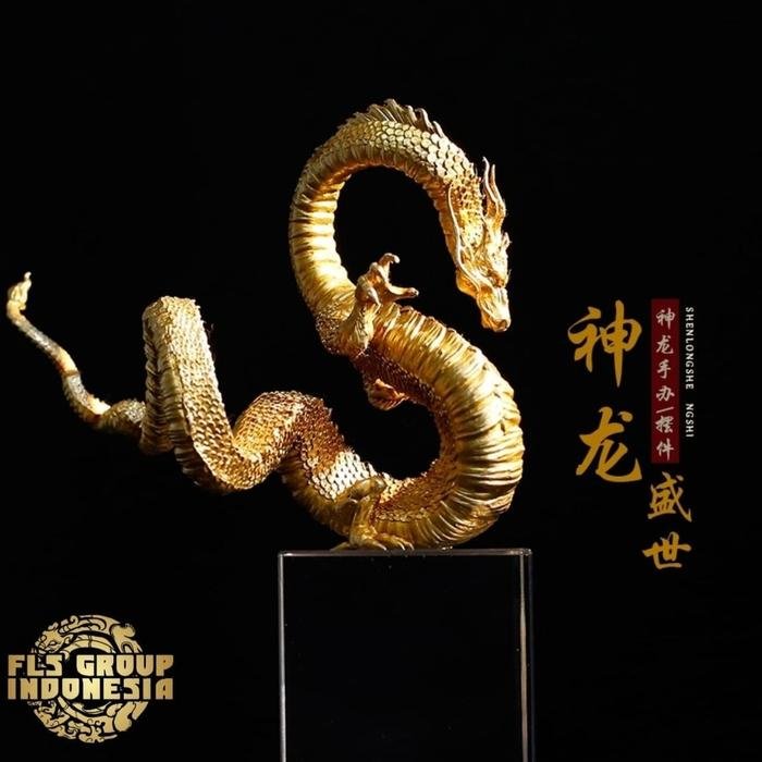 Pajangan Golden Shen Long + Dudukan