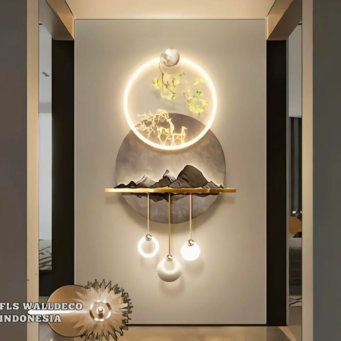 Wall Deco Mountain and Deer led