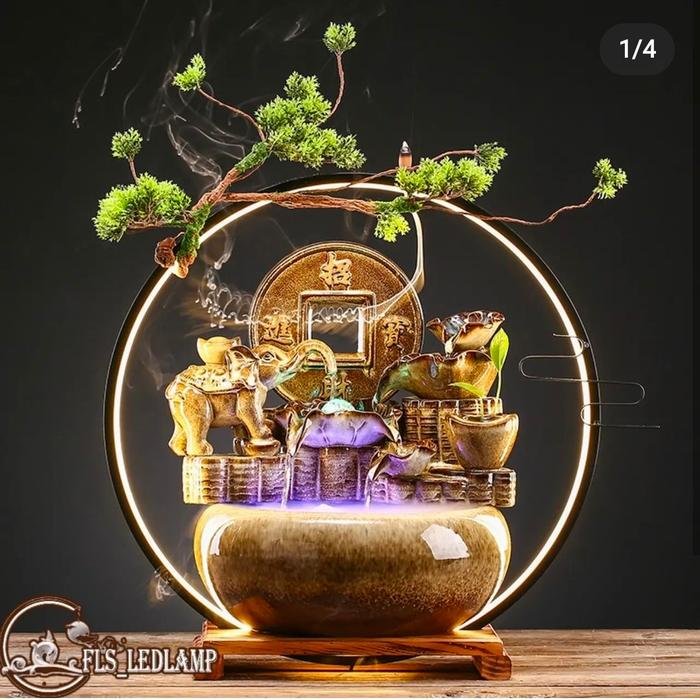 Fountain LED Wealth Elephant set