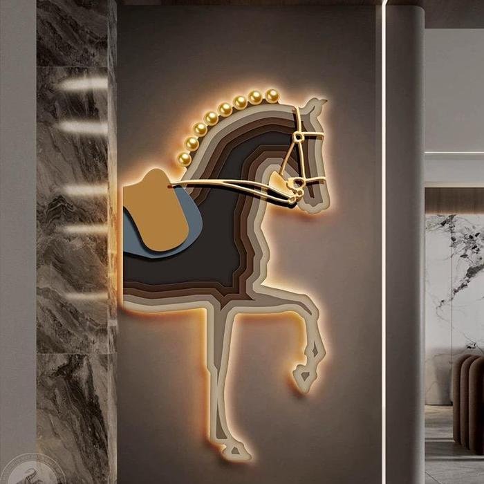 Wall Deco Horse with led lamp