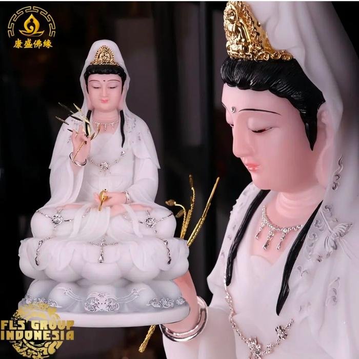 Rupang Marmer Giok Dewi Kwan Im (WhiteGold)