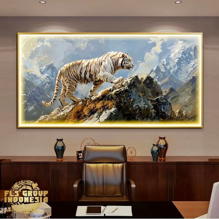 Painting LED Harimau Putih sr A Frame Gold set