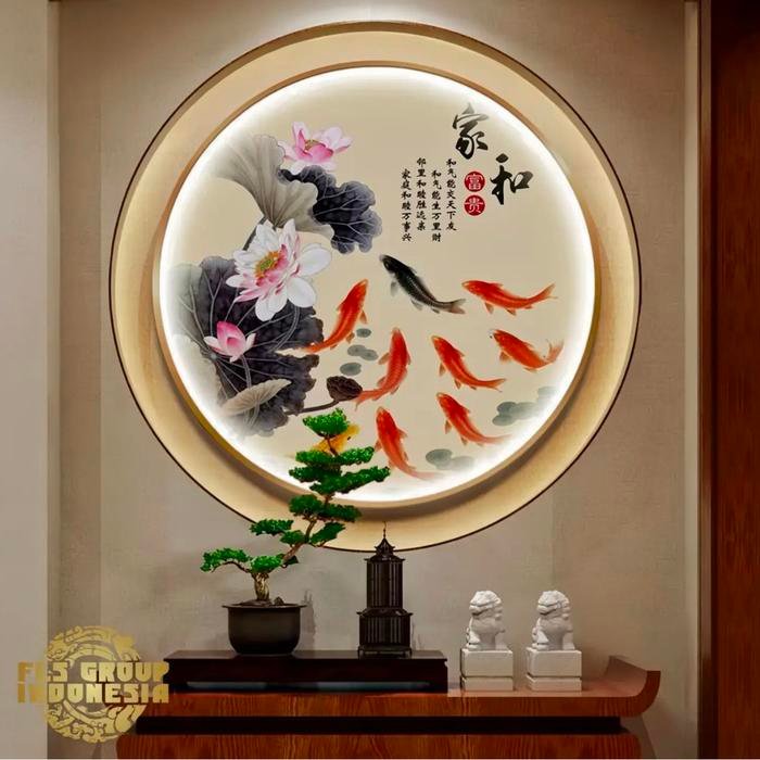 Painting LED 9Koi's Oriental Pond Gold frame set