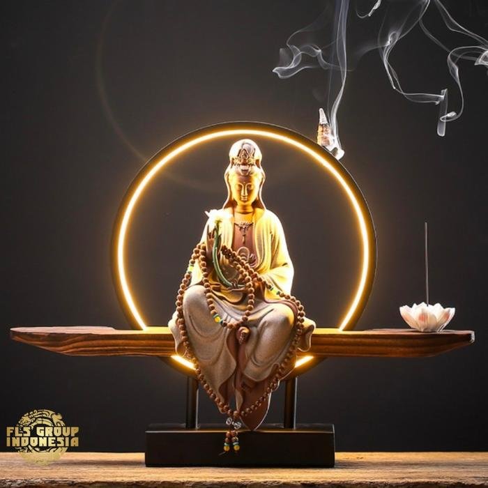 LED Feature Stone Gray Kwan Im (Lotus)
