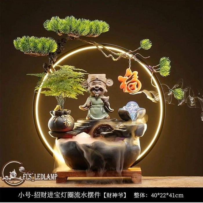 Atomizer Fountain LED "Fu" Cai Shen Ye set