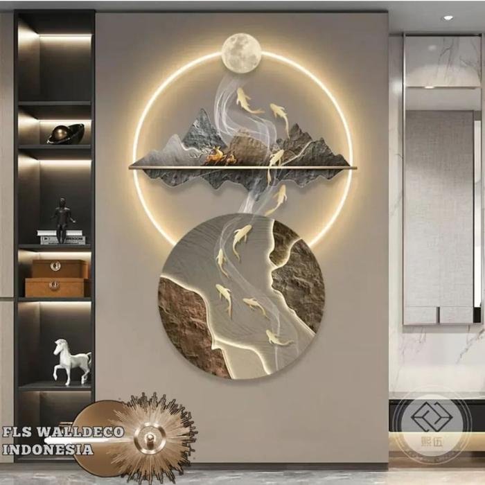 Wall Deco Mt 9 Koi's Scenery LED