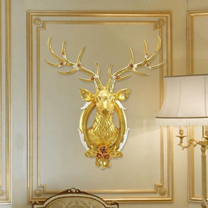 Golden Deer Wall Deco 58x67CM