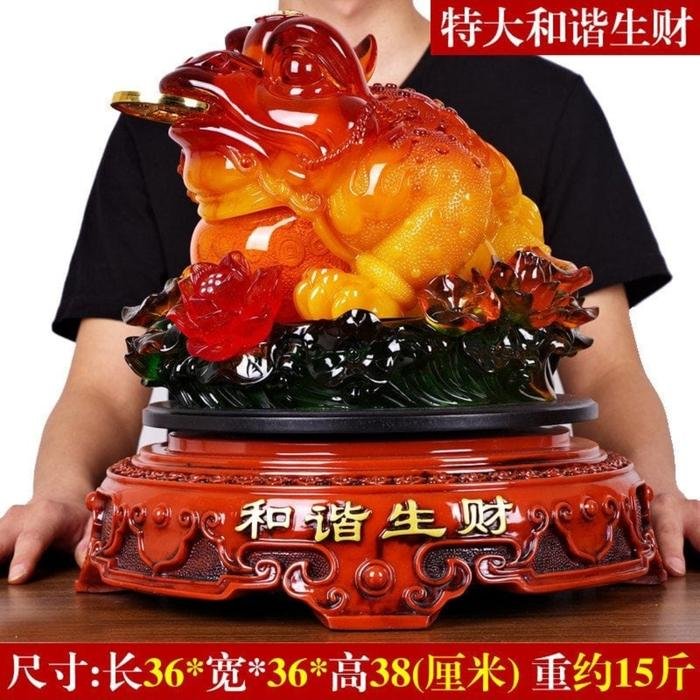 Pajangan Fengshui Kodok "He Xie Sheng Cai" uk.36x36x38cm 7.5Kg