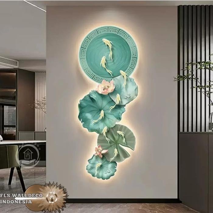 Wall Deco 9 Koi's Lotus Ponds LED