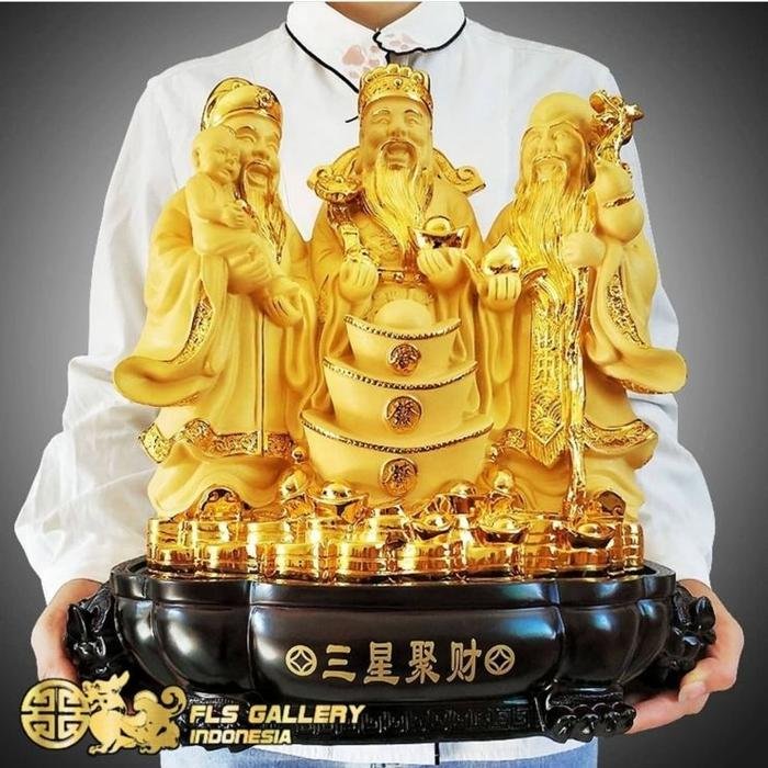 Pajangan Fengshui Goldsands Fu Lu Shou 38cm