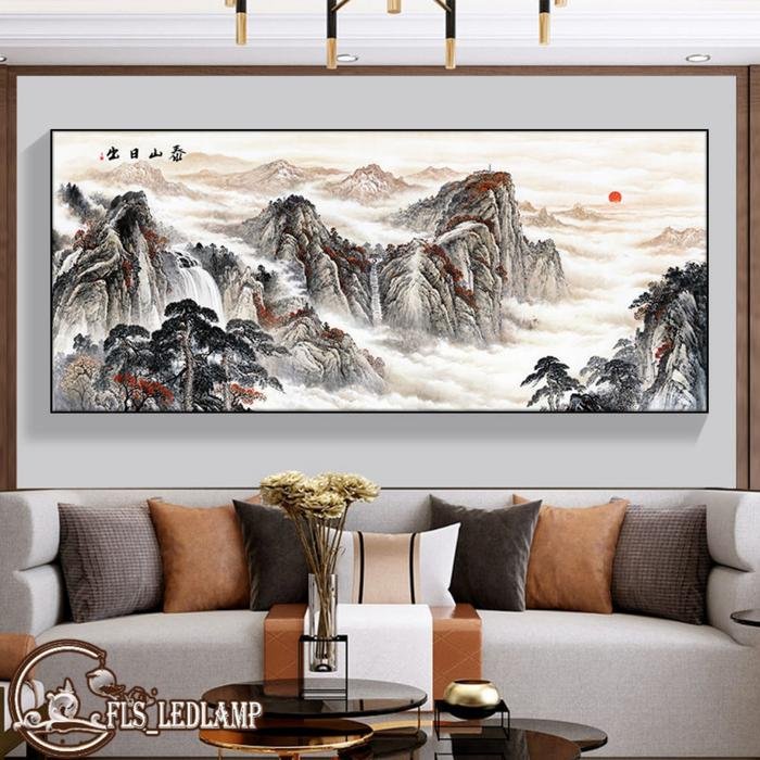 Painting LED RS Chinese Painting I 200x100cm Frame Gold + Remote