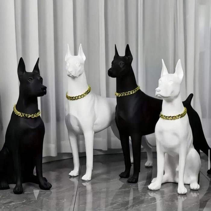 Black Dog Sit and Stand