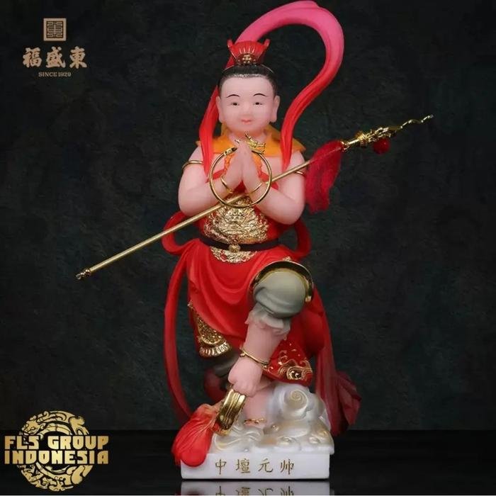 Rupang Nezha/Locia Bahan Marmer Giok uk.34cm