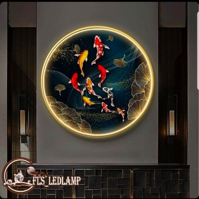 Painting LED 9 Yi Chen Xiang 100cm Frame Gold Remote Control