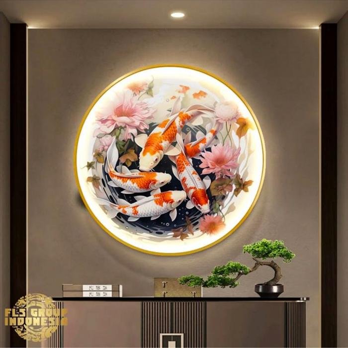FLS Painting LED Kois Pond Scenery