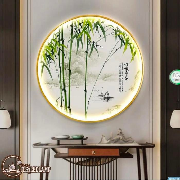 FLS Painting LED Fengshui Bamboo Jie Jie Gao Sheng set