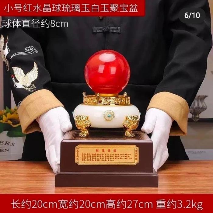 Formasi Fengshui Kristal Merah M (Bowl Giok Hijau)