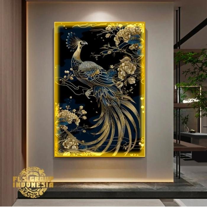 Painting LED Majestic Peacock Custom uk.80x160cm